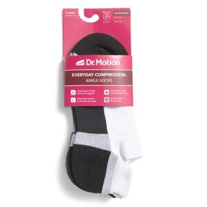 DR MOTION multi 2pk Color Blocked Compression Ankle Socks